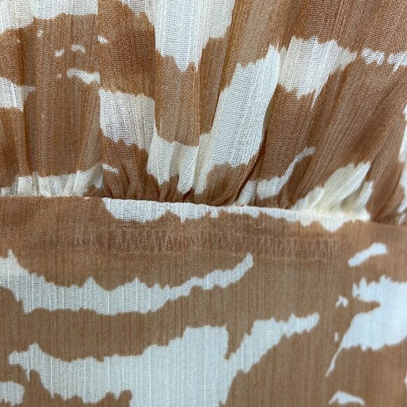 Camila Coelho Bailee Midi Dress Revolve Straps Slit Tan Size Large L - Picture 9 of 17